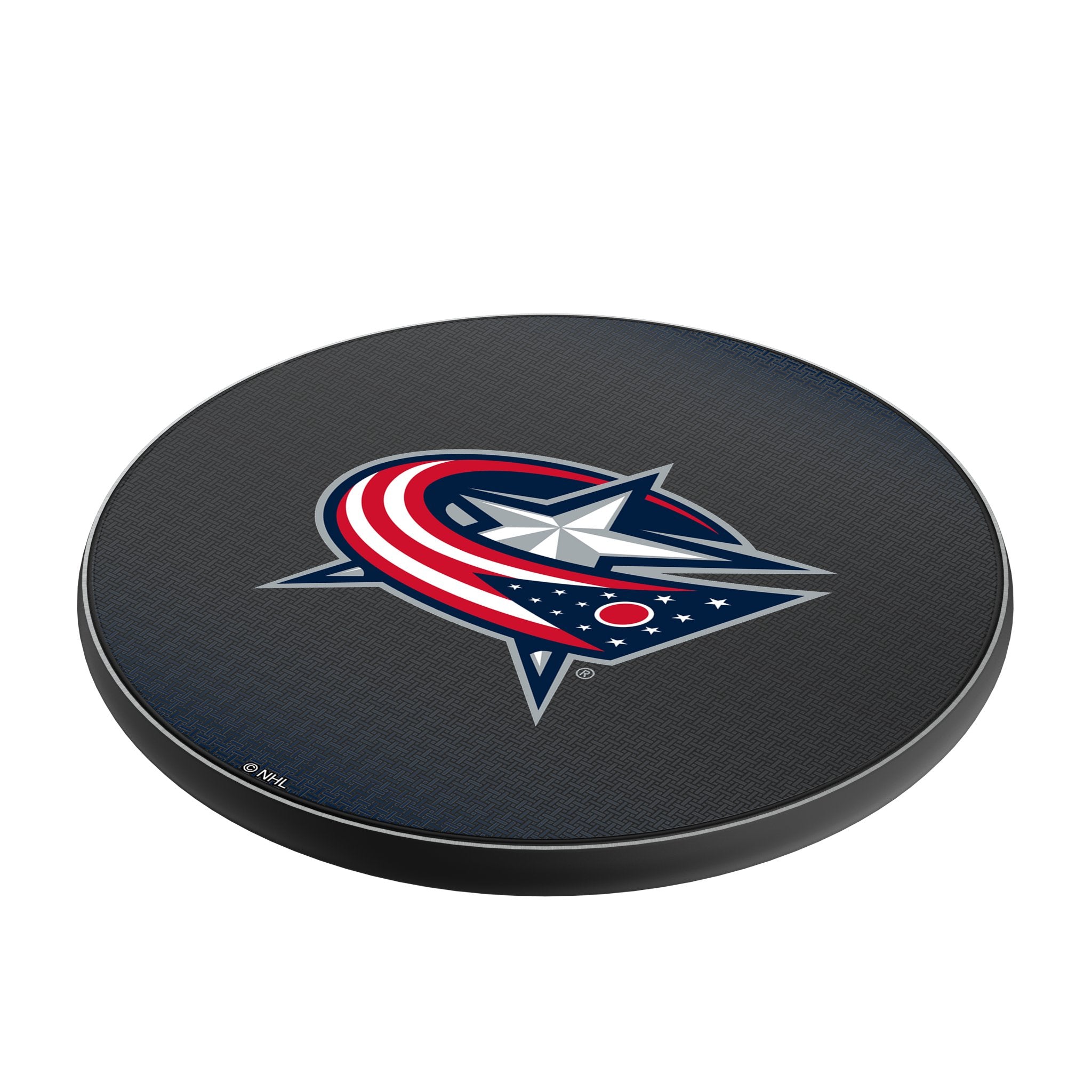 Columbus Blue Jackets Linen 15-Watt Wireless Charger Iso.Jpg