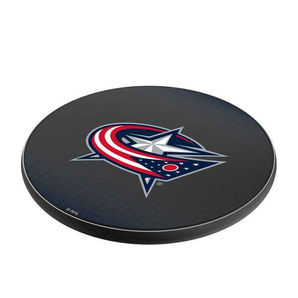 Columbus Blue Jackets Linen 15-Watt Wireless Charger Iso.Jpg