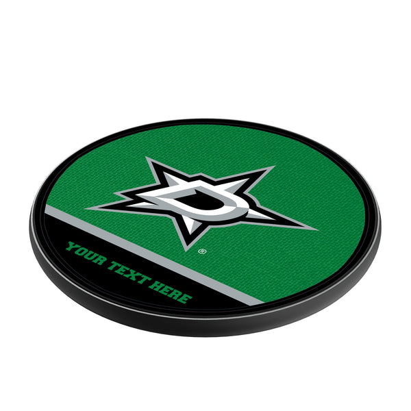 Dallas Stars Personalized Endzone Solid 15-Watt Wireless Charger Iso.Jpg