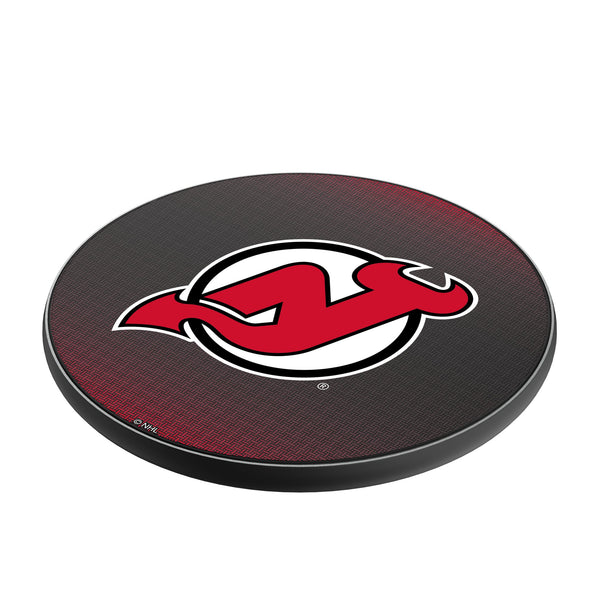 New Jersey Devils Linen 15-Watt Wireless Charger Iso.Jpg