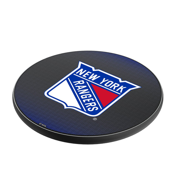 New York Rangers Linen 15-Watt Wireless Charger Iso.Jpg