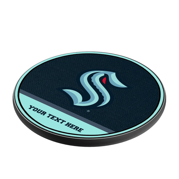 Seattle Kraken Personalized Endzone Solid 15-Watt Wireless Charger Iso.Jpg