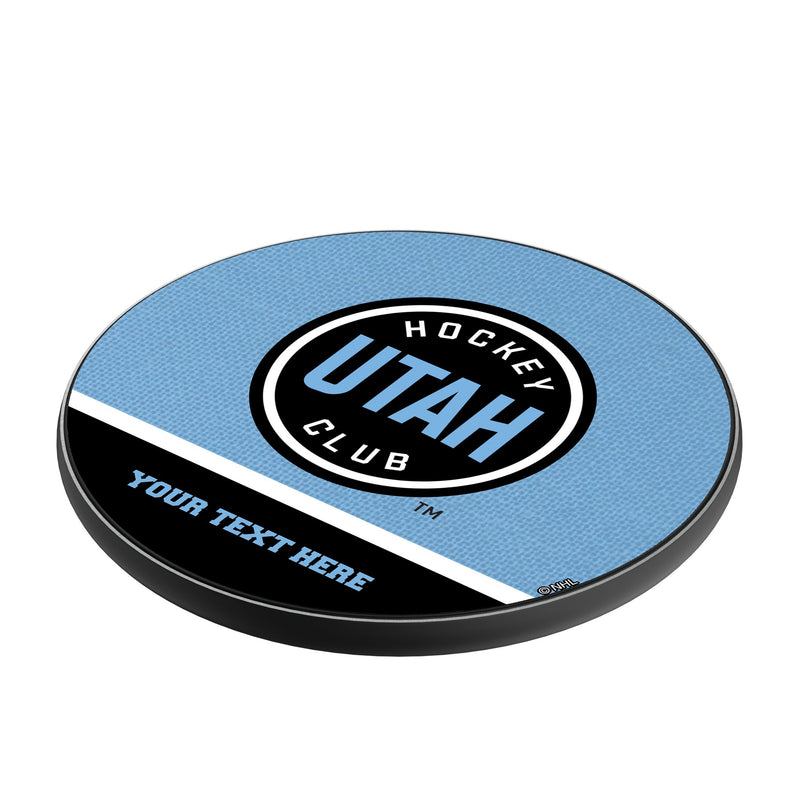 Utah Hockey Club Personalized Endzone Solid 15-Watt Wireless Charger Iso.Jpg