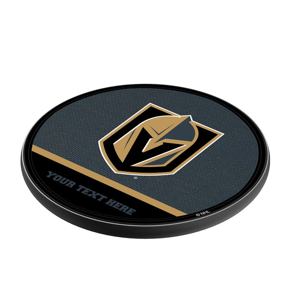 Vegas Golden Knights Personalized Endzone Solid 15-Watt Wireless Charger Iso.Jpg
