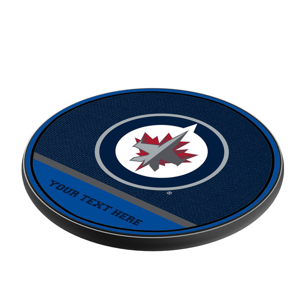 Winnipeg Jets Personalized Endzone Solid 15-Watt Wireless Charger Iso.Jpg