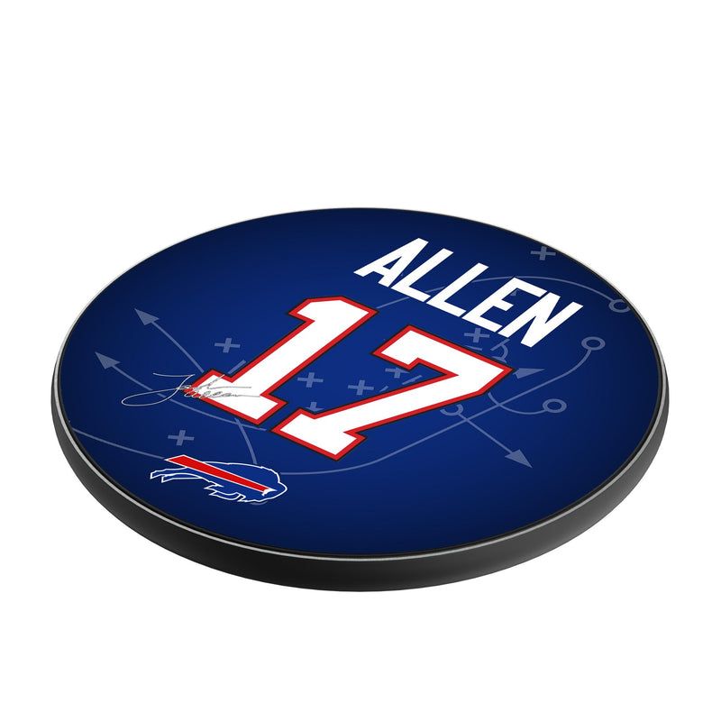 Josh Allen Buffalo Bills 17 Ready 15-Watt Wireless Charger Iso.Jpg