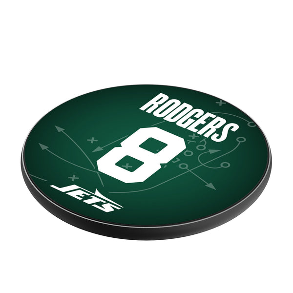 Aaron Rodgers New York Jets 8 Ready 15-Watt Wireless Charger Iso.Jpg