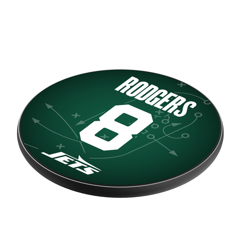 Aaron Rodgers New York Jets 8 Ready 15-Watt Wireless Charger Iso.Jpg