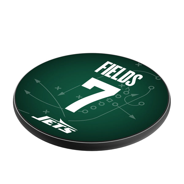 Justin Fields New York Jets 7 Game Tactic 15-Watt Wireless Charger Iso.Jpg