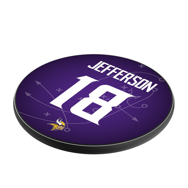 Justin Jefferson Minnesota Vikings 18 Ready 15-Watt Wireless Charger Iso.Jpg