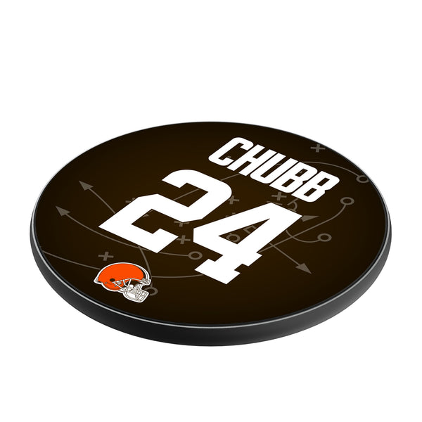 Nick Chubb Cleveland Browns 24 Ready 15-Watt Wireless Charger Iso.Jpg