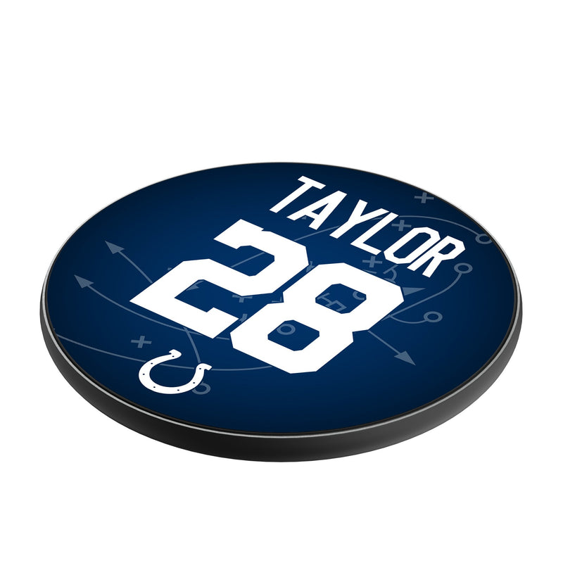 Jonathan Taylor Indianapolis Colts 28 Ready 15-Watt Wireless Charger Iso.Jpg