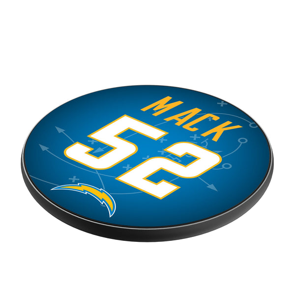 Khalil Mack Los Angeles Chargers 52 Ready 15-Watt Wireless Charger Iso.Jpg