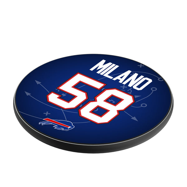 Matt Milano Buffalo Bills 58 Ready 15-Watt Wireless Charger Iso.Jpg