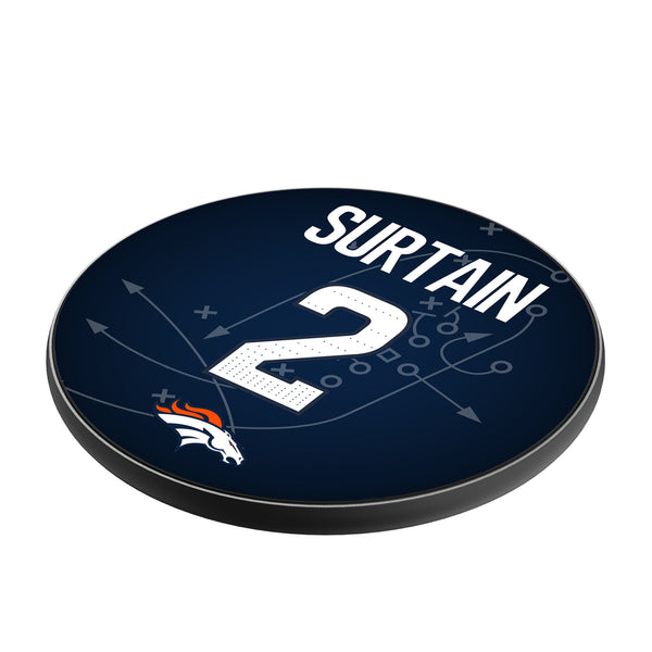 Pat Surtain II Denver Broncos 2 Ready 15-Watt Wireless Charger Iso.Jpg