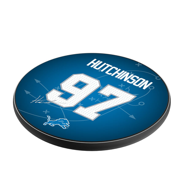 Aidan Hutchinson Detroit Lions 97 Ready 15-Watt Wireless Charger Iso.Jpg
