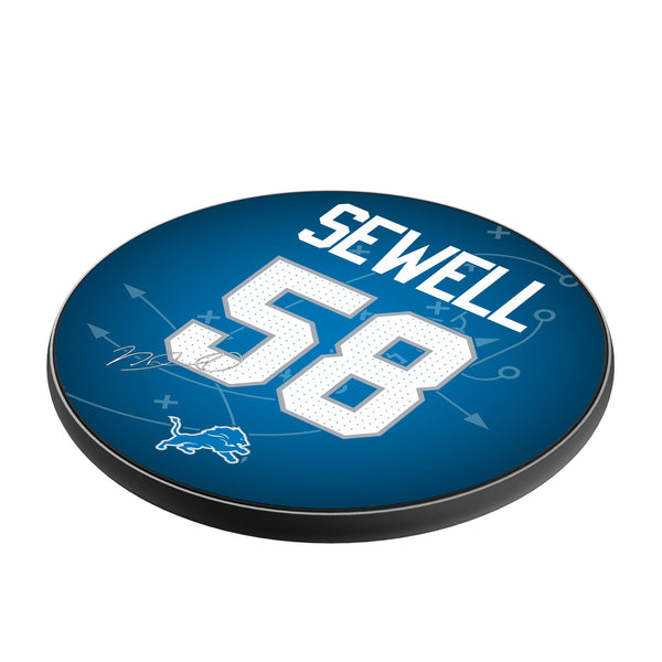 Penei Sewell Detroit Lions 58 Ready 15-Watt Wireless Charger Iso.Jpg