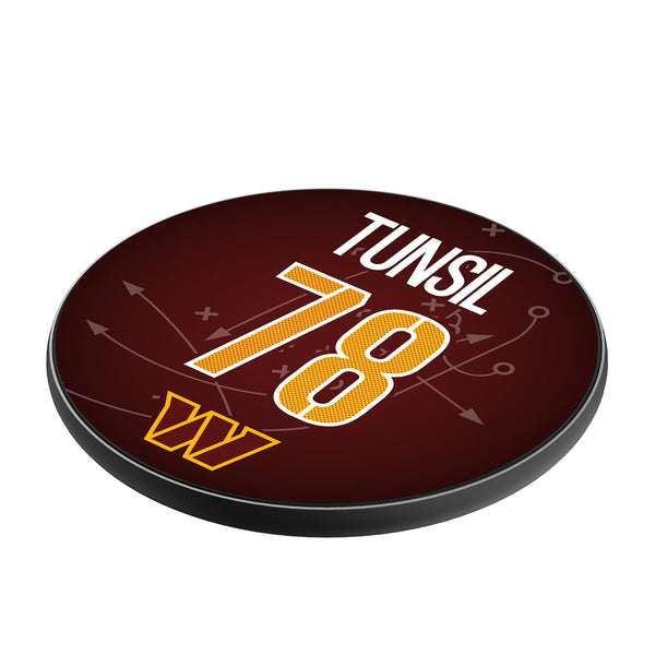 Laremy Tunsil Washington Commanders 78 Game Tactic 15-Watt Wireless Charger Iso.Jpg