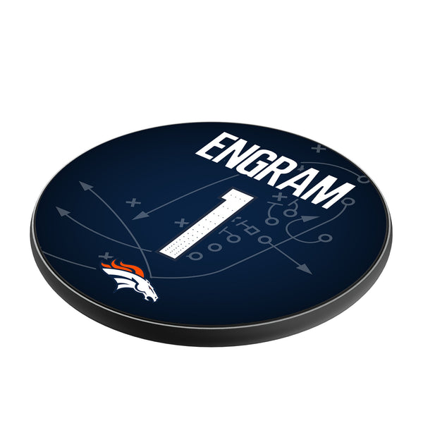 Evan Engram Denver Broncos 1 Game Tactic 15-Watt Wireless Charger Iso.Jpg