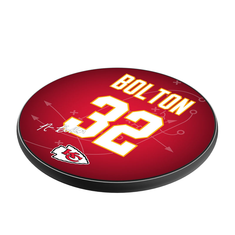 Nick Bolton Kansas City Chiefs 32 Ready 15-Watt Wireless Charger Iso.Jpg