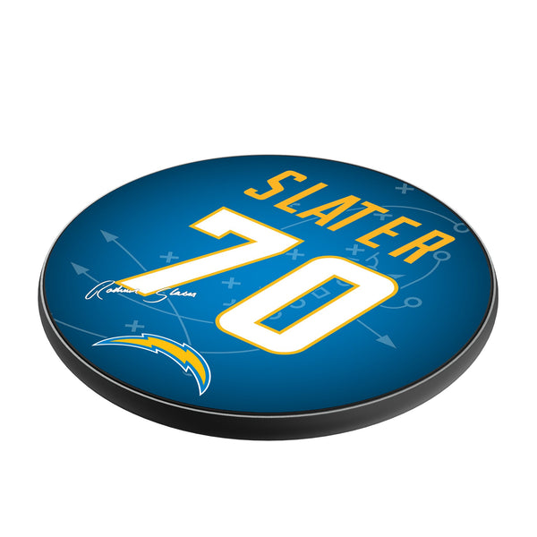 RaShawn Slater Los Angeles Chargers 70 Ready 15-Watt Wireless Charger Iso.Jpg