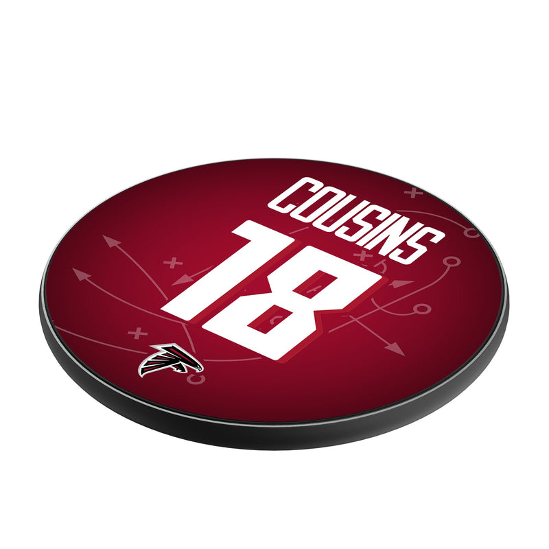 Kirk Cousins Atlanta Falcons 18 Ready 15-Watt Wireless Charger Iso.Jpg