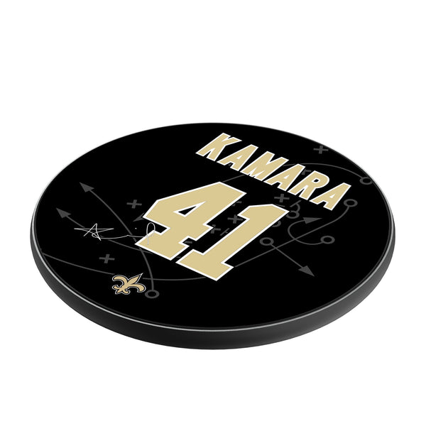 Alvin Kamara New Orleans Saints 41 Ready 15-Watt Wireless Charger Iso.Jpg