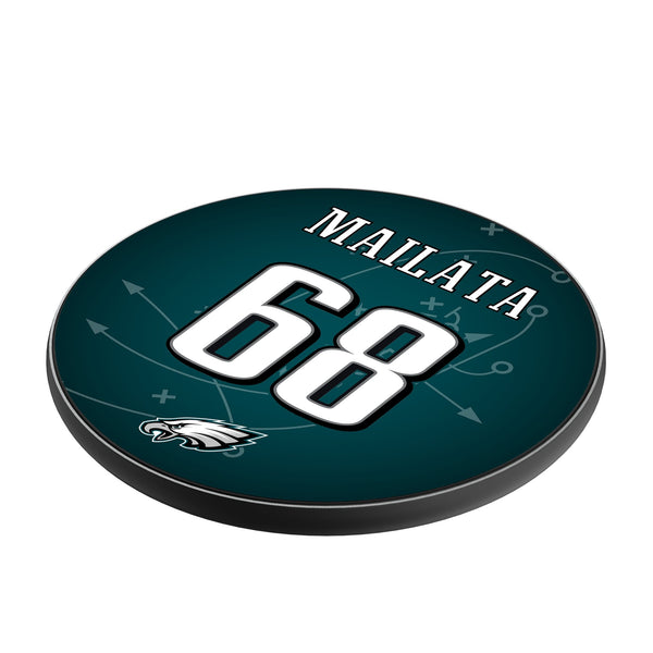 Jordan Mailata Philadelphia Eagles 68 Ready 15-Watt Wireless Charger Iso.Jpg
