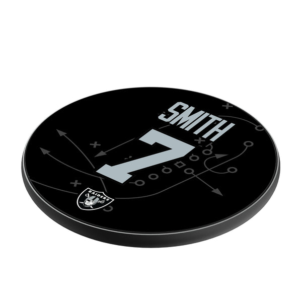 Geno Smith Las Vegas Raiders 7 Game Tactic 15-Watt Wireless Charger Iso.Jpg
