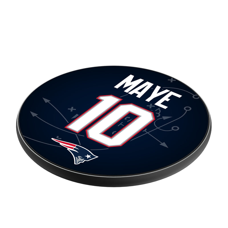 Drake Maye New England Patriots 10 Ready 15-Watt Wireless Charger Iso.Jpg