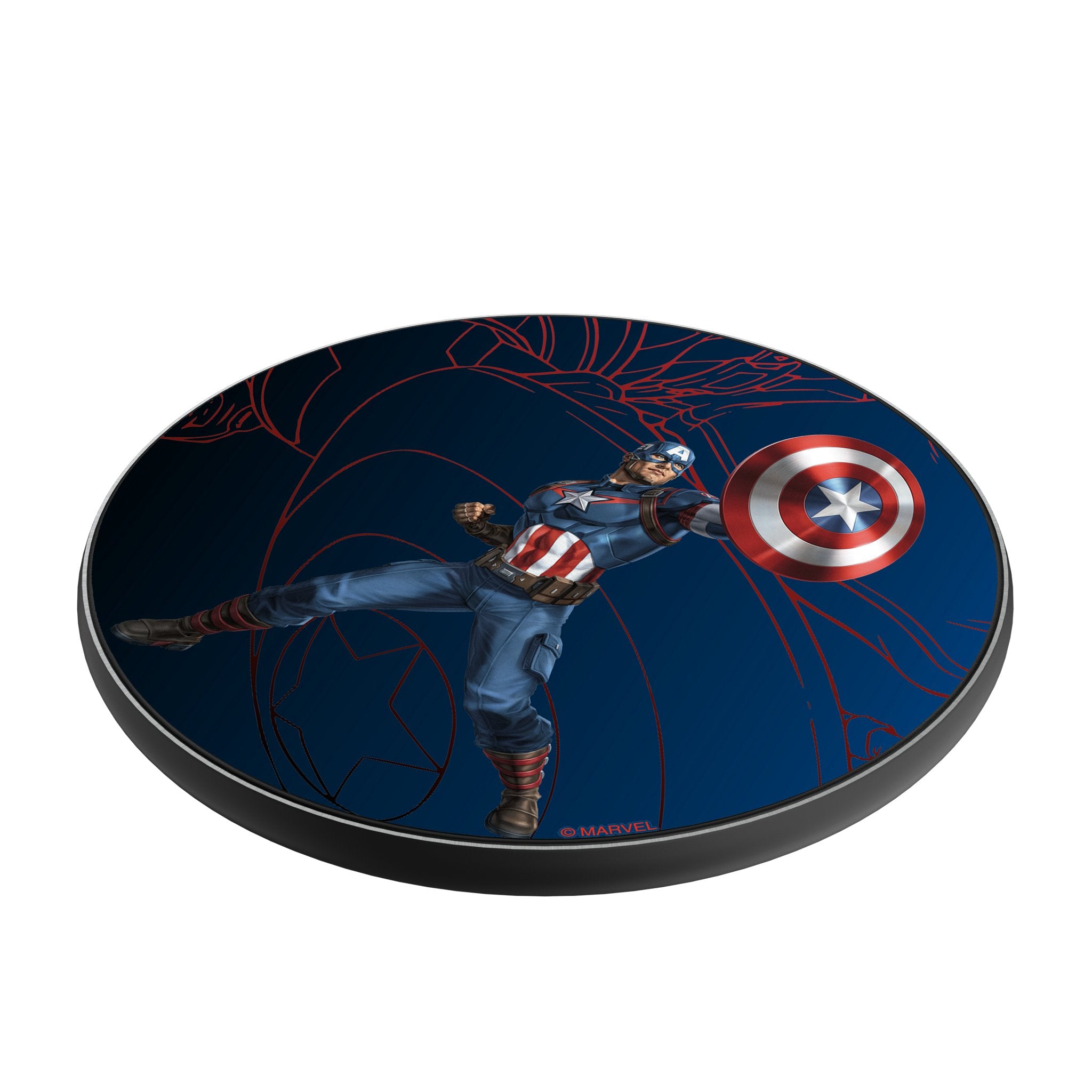 Marvel Avengers Captain America MechLine 15-Watt Wireless Charger Iso.Jpg