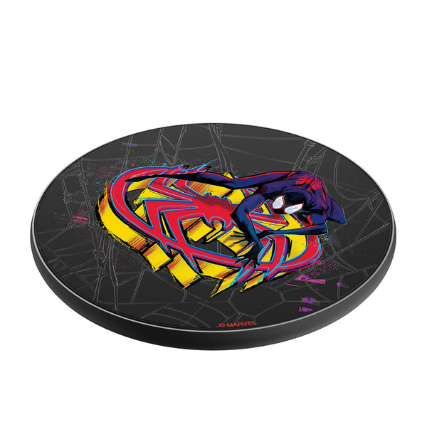 Marvel Miles Morales Badge 15-Watt Wireless Charger Iso.Jpg