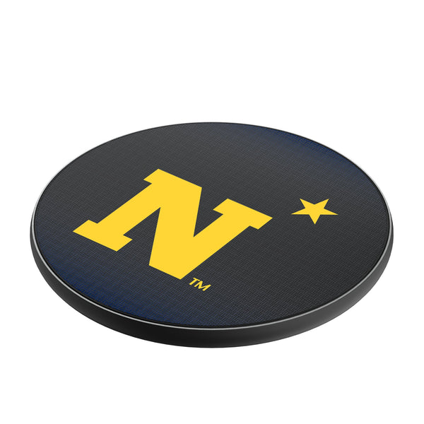 United State Naval Academy Midshipmen Linen 15-Watt Wireless Charger Iso.Jpg