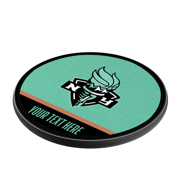 New York Liberty Personalized Endzone Solid 15-Watt Wireless Charger Iso.Jpg