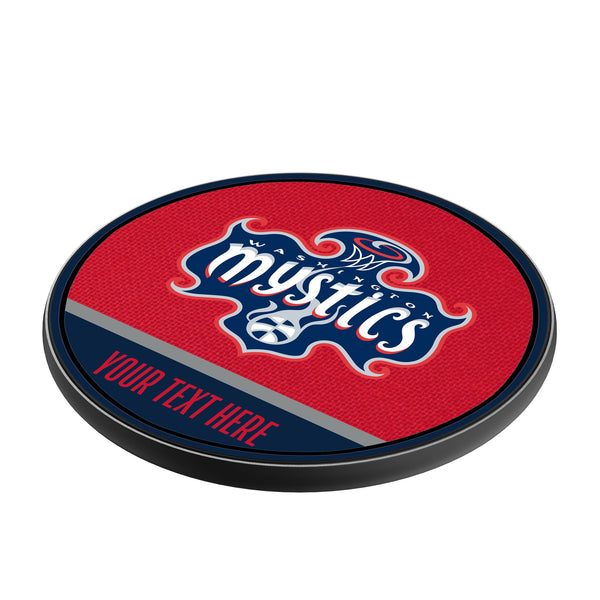 Washington Mystics Personalized Endzone Solid 15-Watt Wireless Charger Iso.Jpg