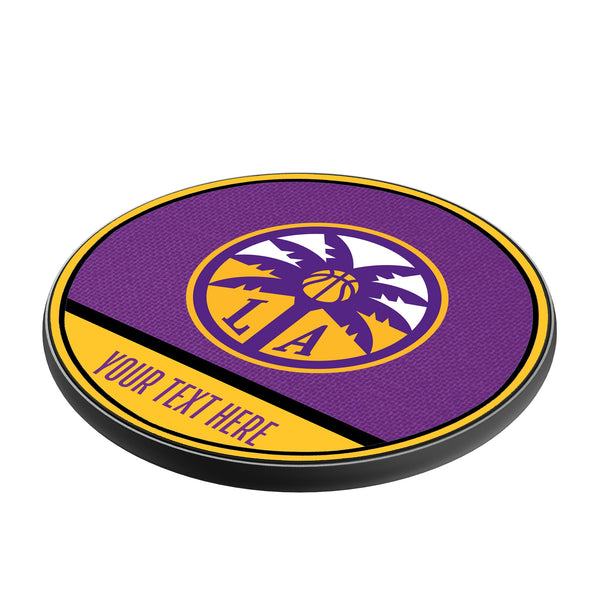 Los Angeles Sparks Personalized Endzone Solid 15-Watt Wireless Charger Iso.Jpg