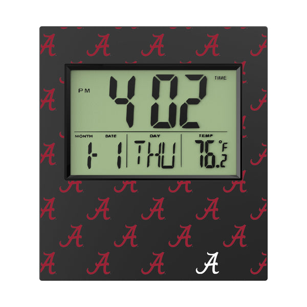 University of Alabama Crimson Tide Script A Fashion Pattern Wall Clock Flat.Jpg