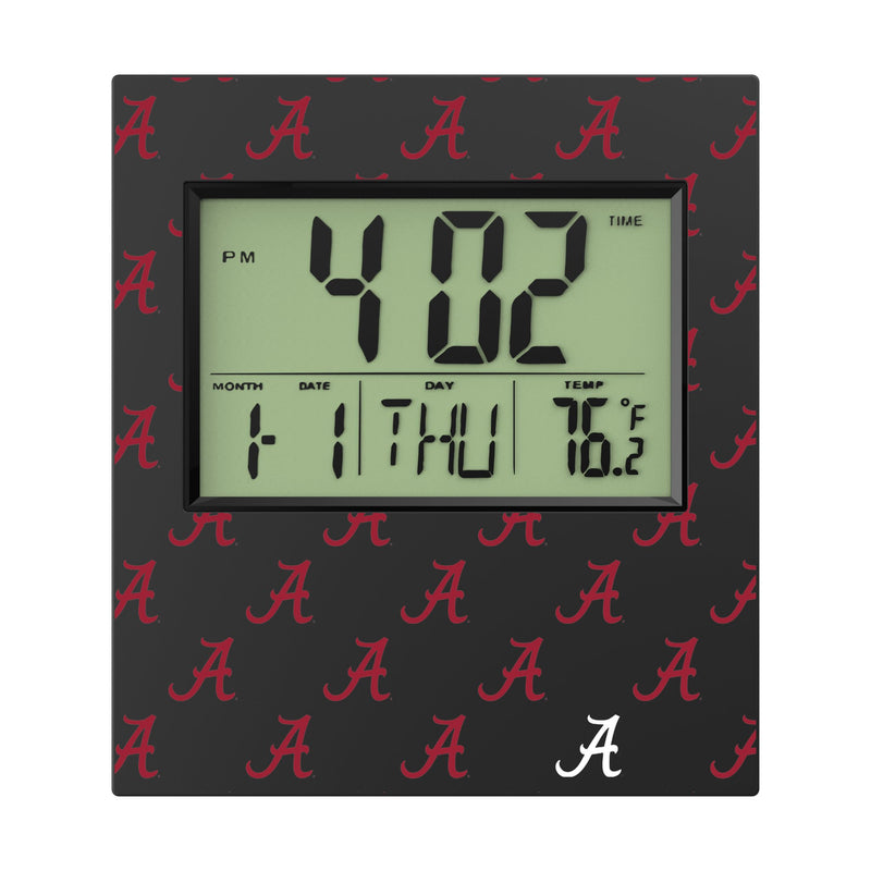 University of Alabama Crimson Tide Script A Fashion Pattern Wall Clock Flat.Jpg