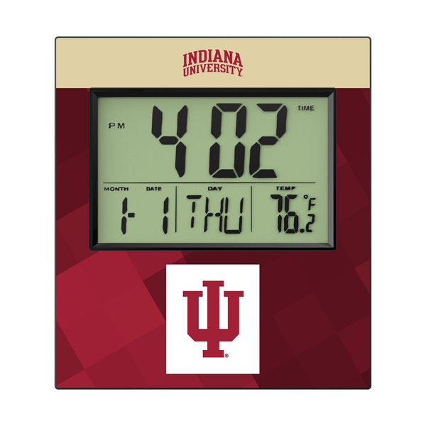 Indiana University Hoosiers Color Block Wall Clock Flat.Jpg