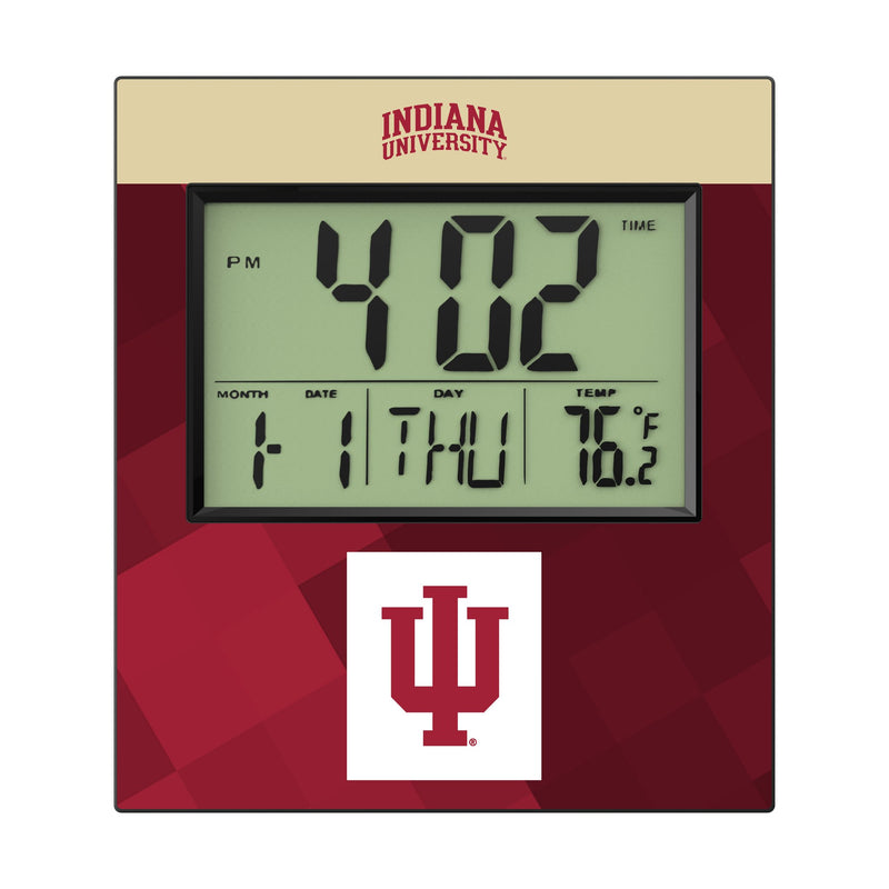 Indiana University Hoosiers Color Block Wall Clock Flat.Jpg