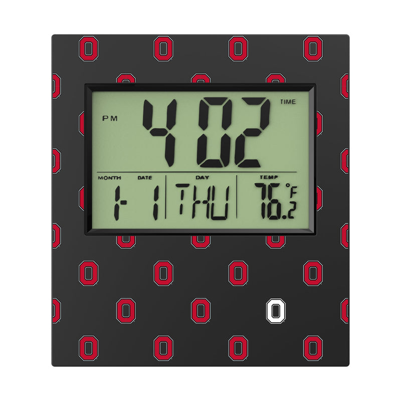 Ohio State University Buckeyes Fashion Pattern Wall Clock Flat.Jpg