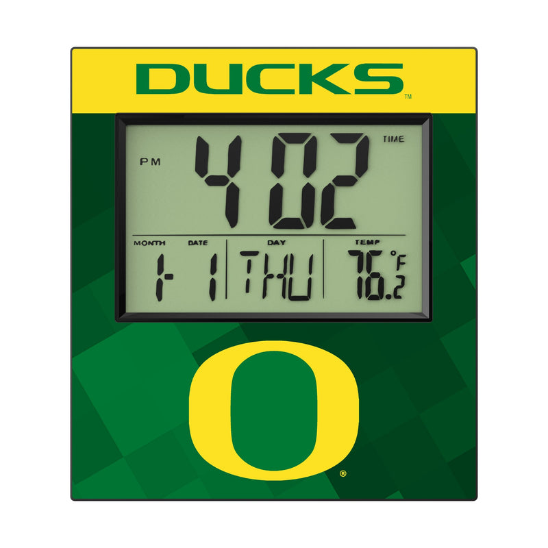 University of Oregon Ducks Color Block Wall Clock Flat.Jpg