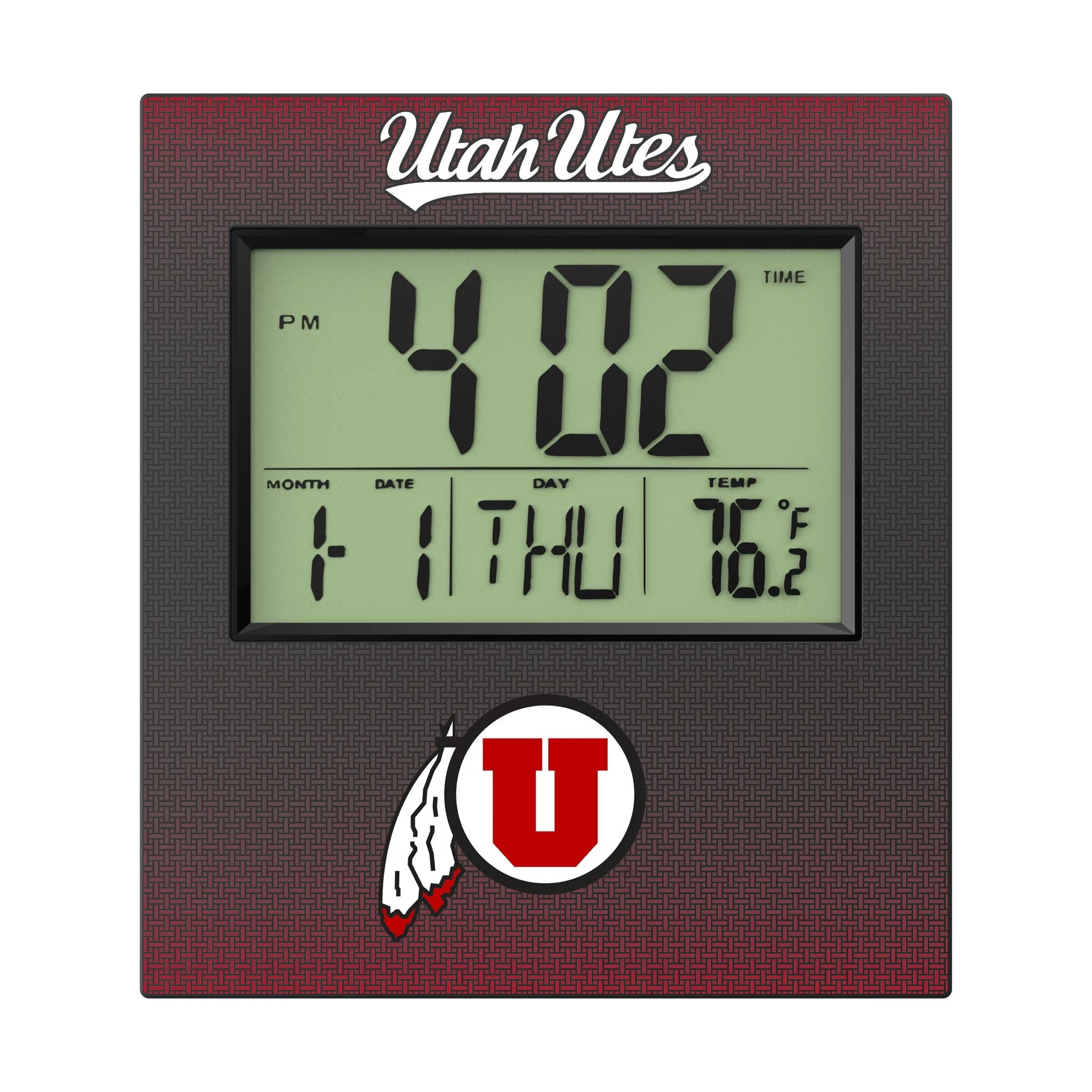 University of Utah Utes Linen Wall Clock Flat.Jpg
