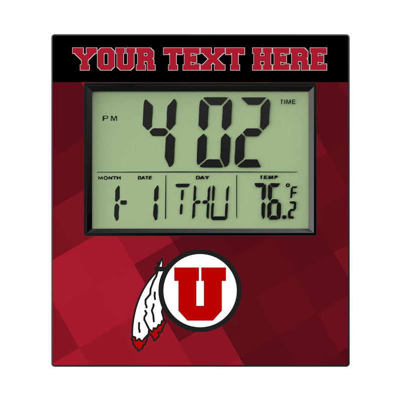 University of Utah Utes Personalized Color Block Wall Clock Flat.Jpg