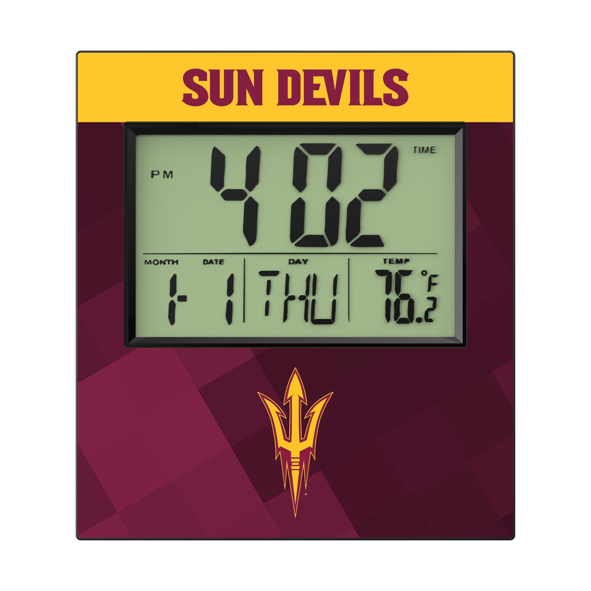 Arizona State University Sun Devils Color Block Wall Clock Flat.Jpg