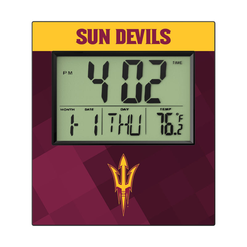Arizona State University Sun Devils Color Block Wall Clock Flat.Jpg