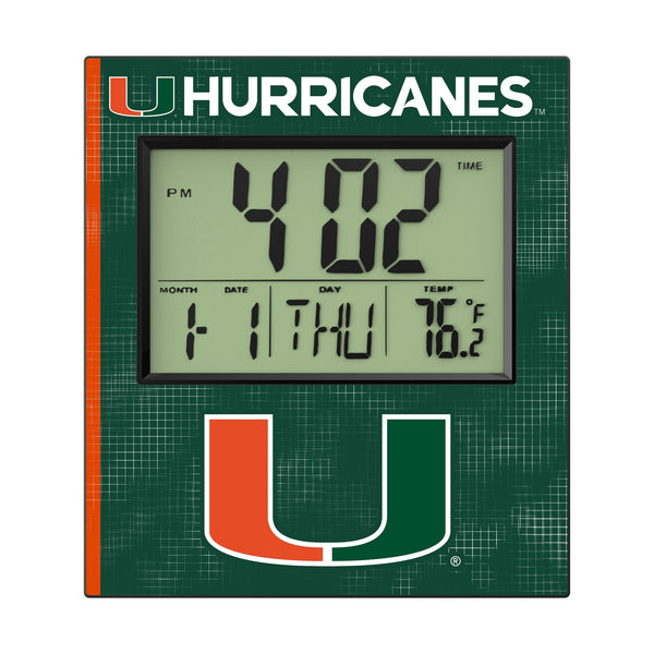 University of Miami Hurricanes Hatch Wall Clock Flat.Jpg