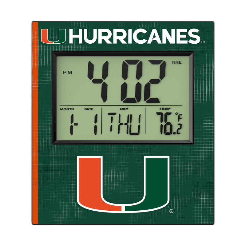 University of Miami Hurricanes Hatch Wall Clock Flat.Jpg