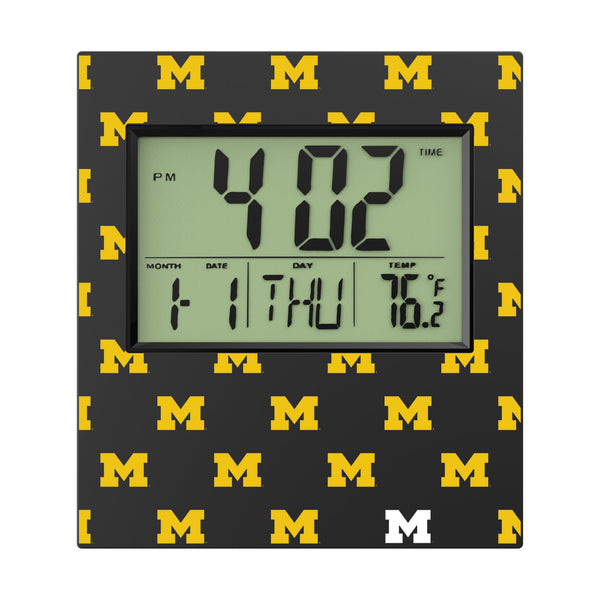 University of Michigan Wolverines Fashion Pattern Wall Clock Flat.Jpg
