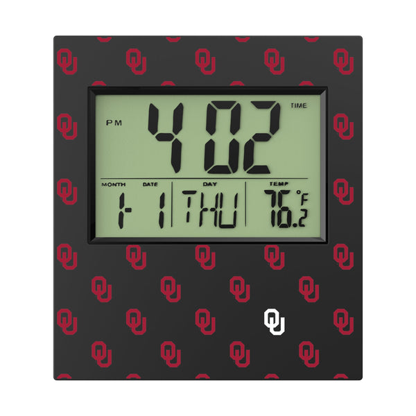 University of Oklahoma Sooners Fashion Pattern Wall Clock Flat.Jpg